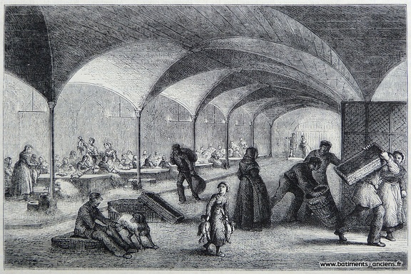 Le marché aux volailles dans le sous-sol des Halles de Paris