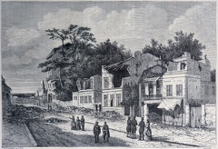 Une rue en ruines à Auteuil en 1871