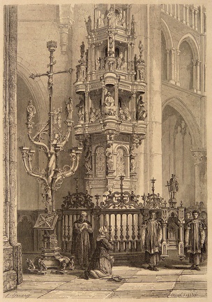 Le tabernacle et le lutrin de l'église de Léon